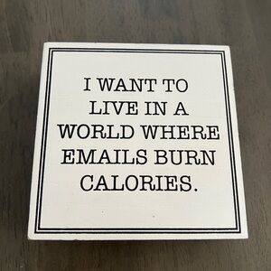 Wooden wall or desk decor with Black Handle